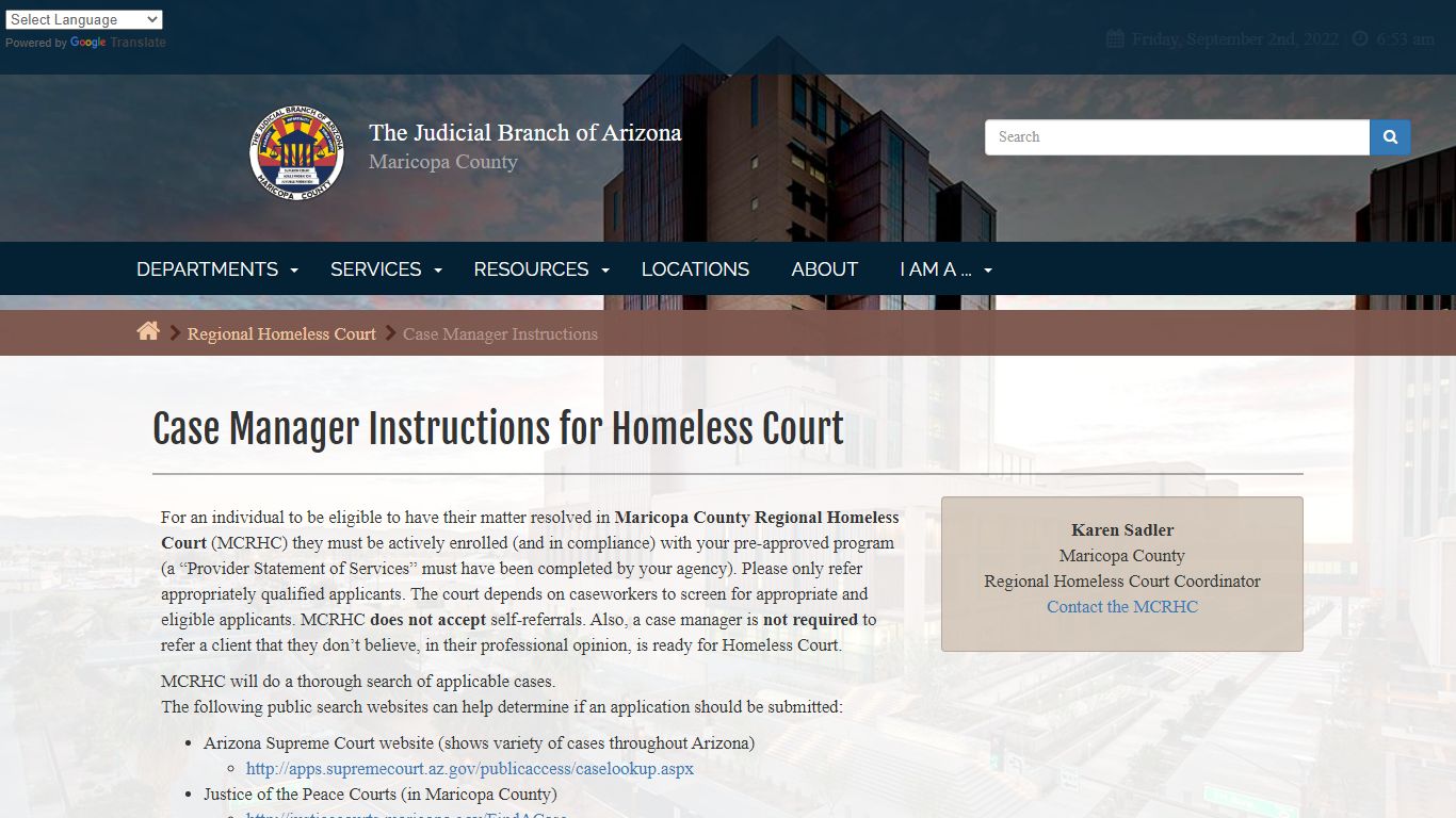 The Judicial Branch of Arizona in Maricopa County